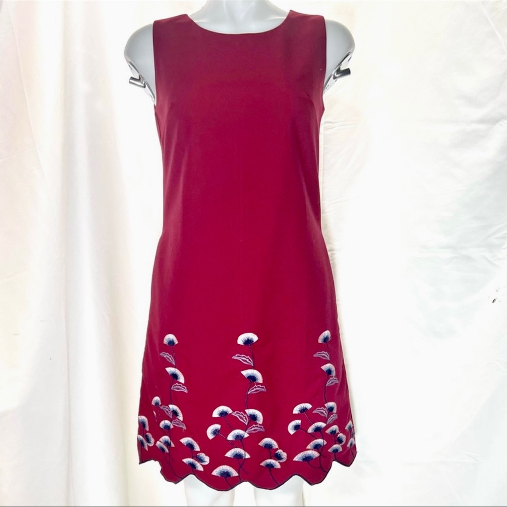 Topshop Asian Inspired Embroidery M Holiday Cocktail Dress Shift
